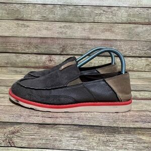 Ariat Women's Black and Brown Slippers with Red Sole